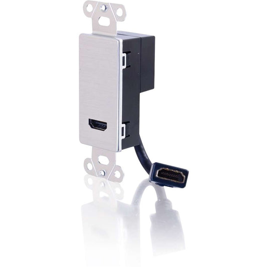 Legrand Group C2G 41042 HDMI Pass Through Decorative Wall Plate - Aluminum, Single Gang