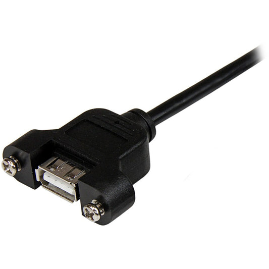StarTech.com 3 ft Panel Mount USB Cable A to A - Female/Male for PC and Kiosks