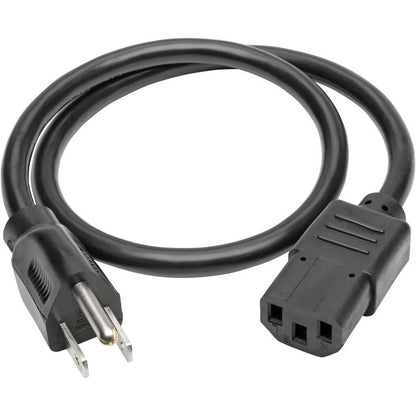 Eaton Tripp Lite Series 2 ft. AC Power Cord NEMA 5-15P to IEC-320-C13 for Desktop Computers and Monitors