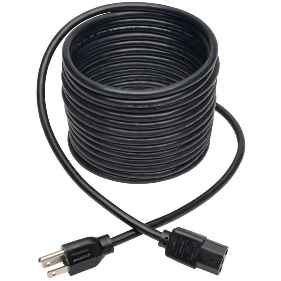 Eaton Tripp Lite Series 20 ft. AC Power Cord NEMA 5-15P to IEC-320-C13 for Desktops and Monitors