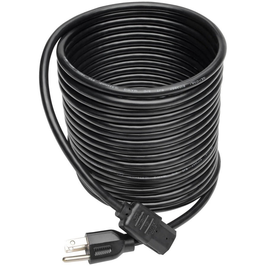 Eaton Tripp Lite Series 25 ft. AC Power Cord NEMA 5-15P to IEC 320-C13 for Desktop Computers and Monitors
