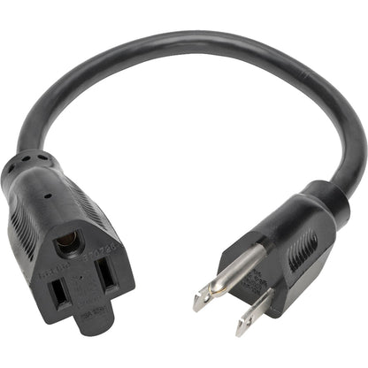 Eaton Tripp Lite Series Power Extension Cord P024-001-13A, 1 ft, 16 AWG, 13A, 120V, NEMA 5-15P to NEMA 5-15R, Black