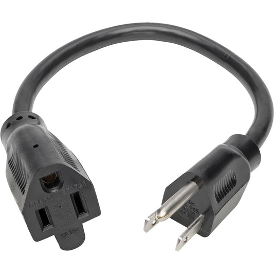 Eaton Tripp Lite Series Power Extension Cord P024-001-13A, 1 ft, 16 AWG, 13A, 120V, NEMA 5-15P to NEMA 5-15R, Black