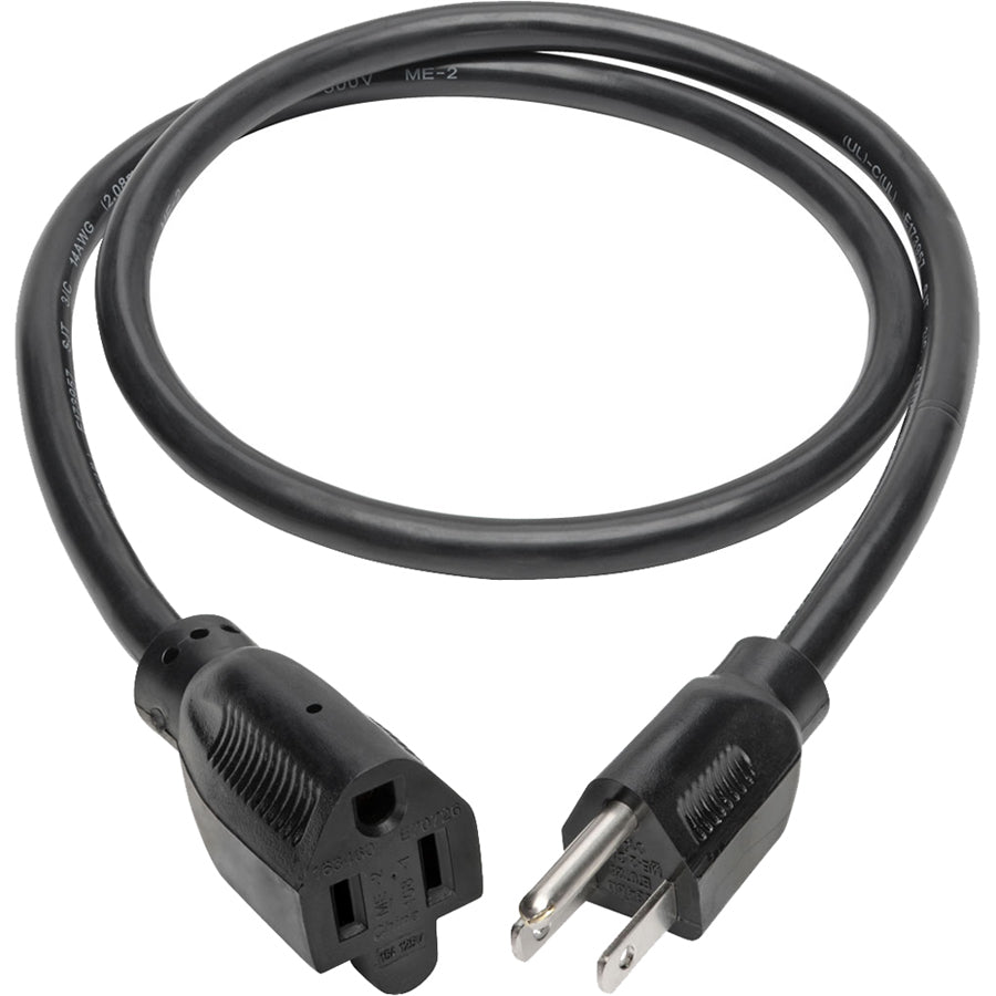 Eaton Tripp Lite Series Power Extension Cord P024-003, 3 ft. 14AWG Heavy Duty, NEMA 5-15P to NEMA 5-15R, 15A 120V