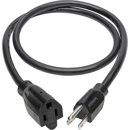 Eaton Tripp Lite Series Power Extension Cord P024-003, 3 ft. 14AWG Heavy Duty, NEMA 5-15P to NEMA 5-15R, 15A 120V