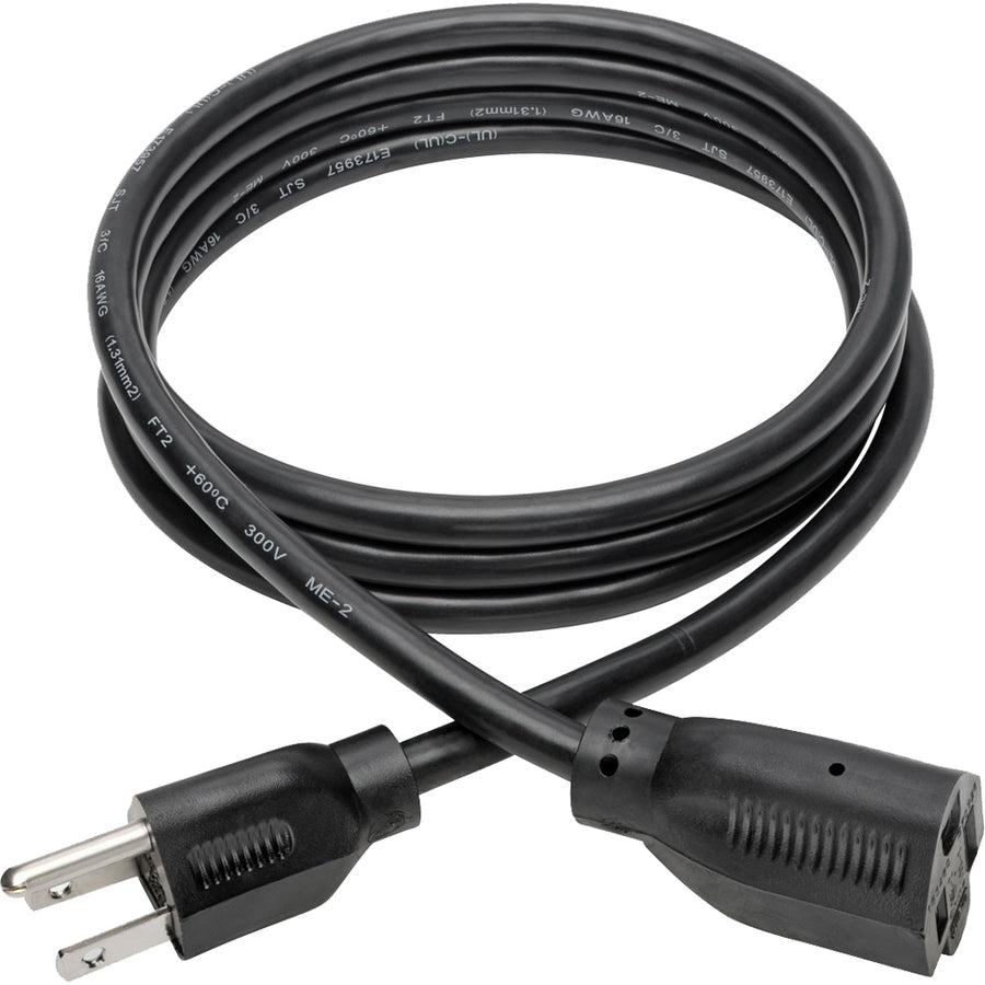 Eaton Tripp Lite Series 6 ft. 16AWG Power Extension Cord NEMA 5-15P to NEMA 5-15R, 13A 120V, Black