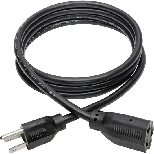 Eaton Tripp Lite Series 6 ft. 16AWG Power Extension Cord NEMA 5-15P to NEMA 5-15R, 13A 120V, Black