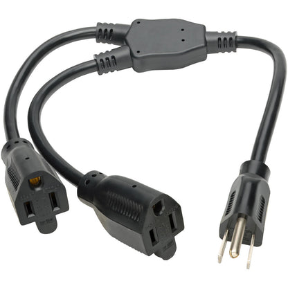 Eaton Tripp Lite Series 18-inch Power Splitter Cord NEMA 5-15P to 2 NEMA 5-15R