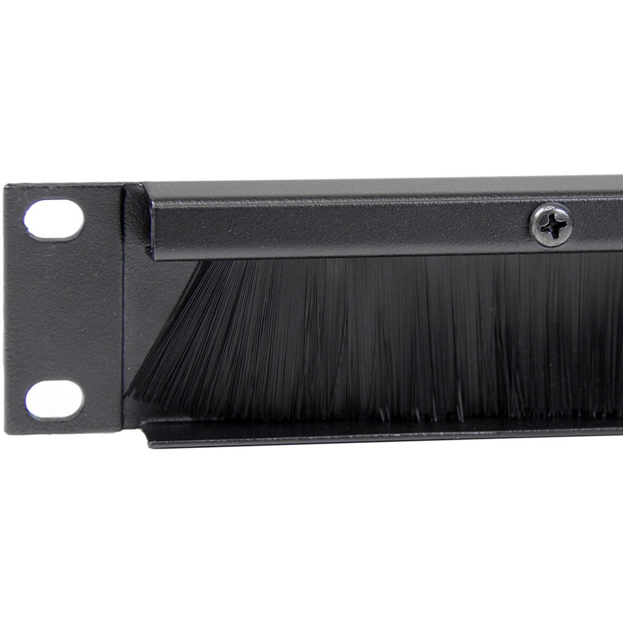 StarTech.com 1U Brush Strip Horizontal Server Rack Cable Management Panel - Steel with High-Density Nylon Bristles