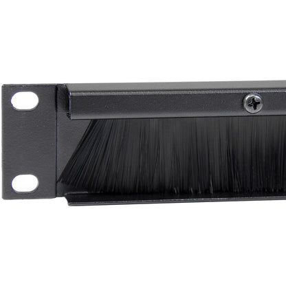 StarTech.com 1U Brush Strip Horizontal Server Rack Cable Management Panel - Steel with High-Density Nylon Bristles