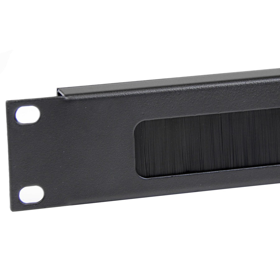 StarTech.com 1U Brush Strip Horizontal Server Rack Cable Management Panel - Steel with High-Density Nylon Bristles