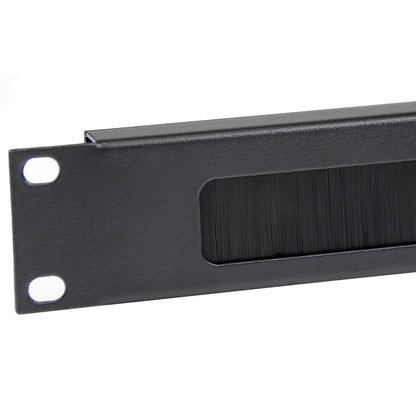 StarTech.com 1U Brush Strip Horizontal Server Rack Cable Management Panel - Steel with High-Density Nylon Bristles