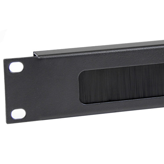 StarTech.com 1U Brush Strip Horizontal Server Rack Cable Management Panel - Steel with High-Density Nylon Bristles