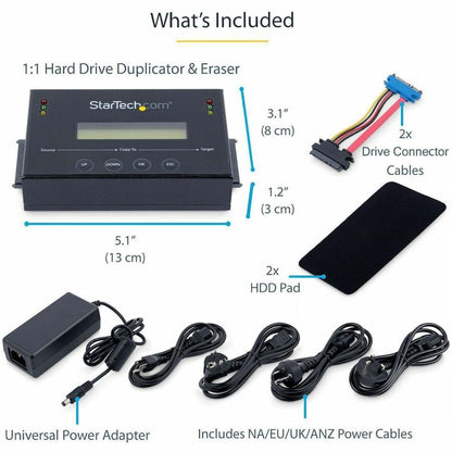 StarTech.com SATDUP11 Standalone 2.5/3.5 inch SATA Hard Drive Duplicator and Eraser