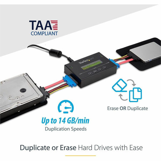 StarTech.com SATDUP11 Standalone 2.5/3.5 inch SATA Hard Drive Duplicator and Eraser