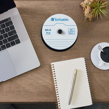 Verbatim BD-R 25GB 16X with Branded Surface – 50 Disc Spindle for HD Video and Audio Backup