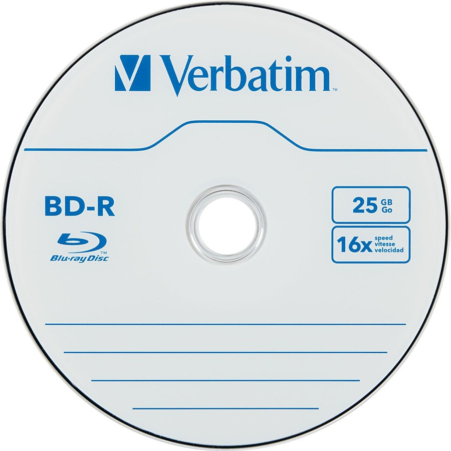 Verbatim BD-R 25GB 16X with Branded Surface – 50 Disc Spindle for HD Video and Audio Backup