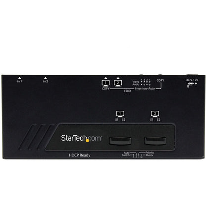 StarTech.com VS222HDQ 2x2 HDMI Matrix Switch with Auto & Priority Switching – Supports 1080p
