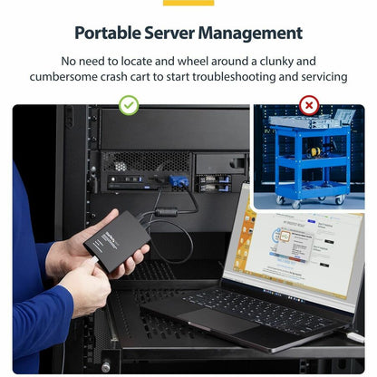 StarTech.com USB Crash Cart Adapter with File Transfer and Video Capture – TAA Compliant, Portable KVM Console for BIOS-Level Control