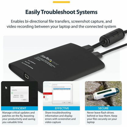 StarTech.com USB Crash Cart Adapter with File Transfer and Video Capture – TAA Compliant, Portable KVM Console for BIOS-Level Control