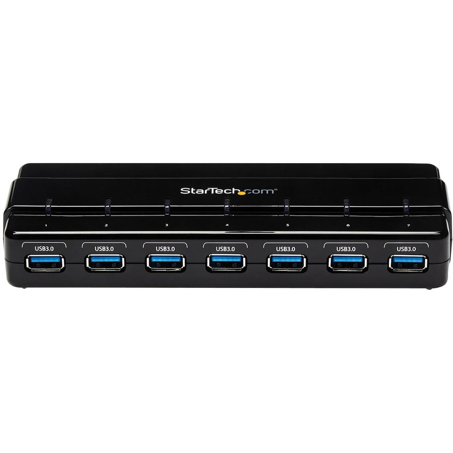 StarTech.com ST7300USB3B 7-Port SuperSpeed USB 3.0 Hub with Power Adapter - Black
