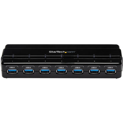 StarTech.com ST7300USB3B 7-Port SuperSpeed USB 3.0 Hub with Power Adapter - Black