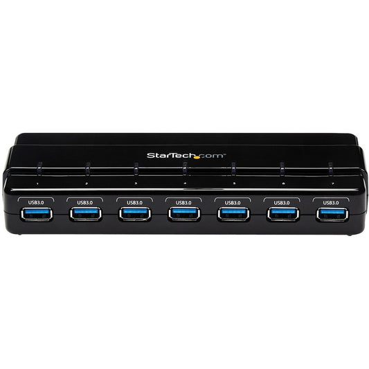 StarTech.com ST7300USB3B 7-Port SuperSpeed USB 3.0 Hub with Power Adapter - Black