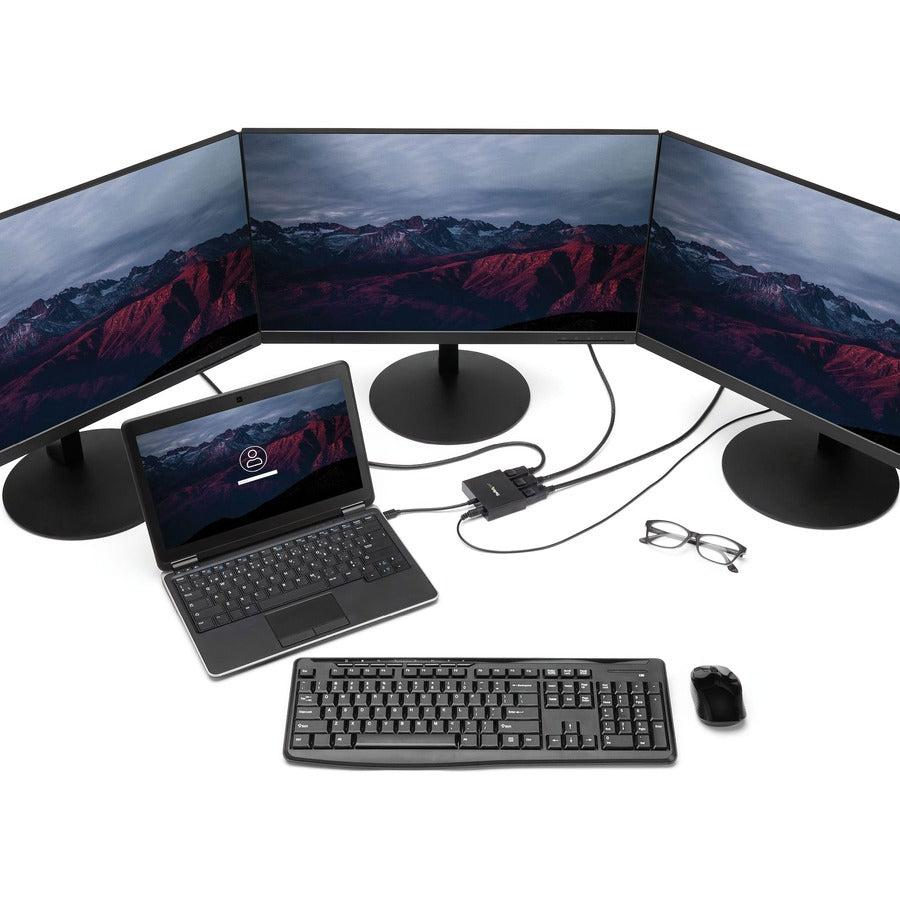 StarTech.com Mini DisplayPort to Triple DisplayPort MST Hub - 3-Port Multi-Monitor Adapter for Windows