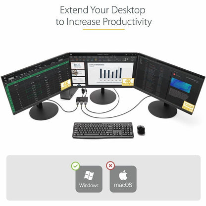 StarTech.com MST Hub - DisplayPort to 3x DisplayPort Multi-Monitor Adapter for Windows
