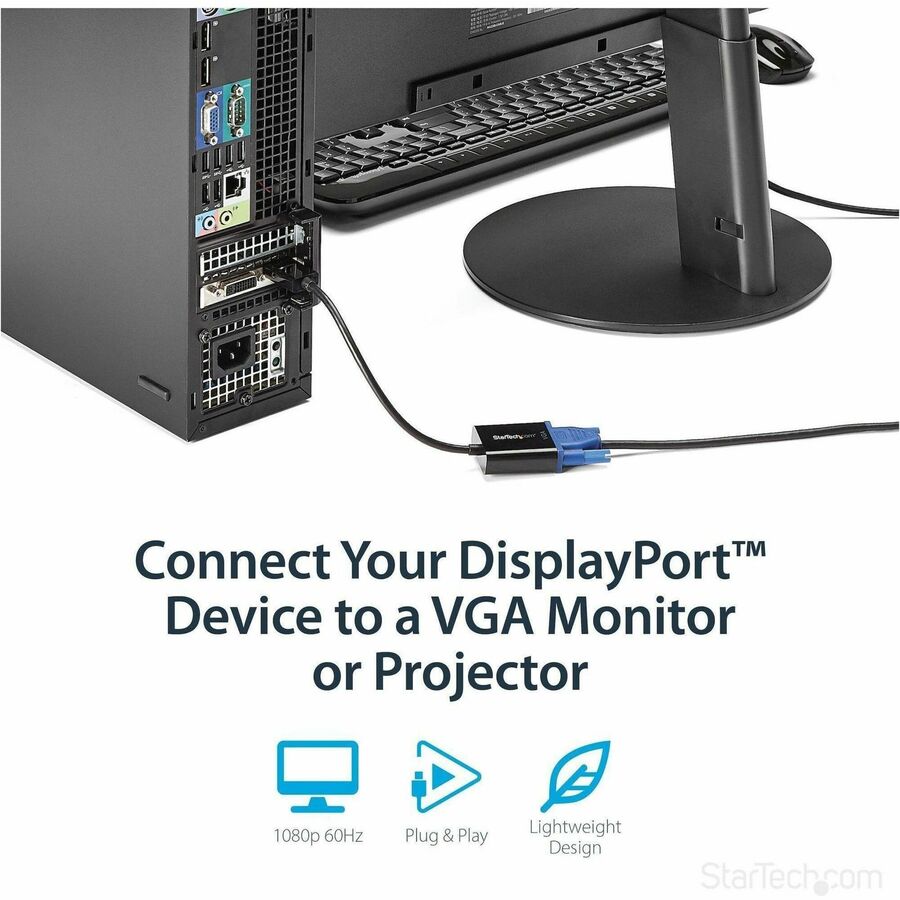 StarTech.com DisplayPort to VGA Adapter - Active DP to VGA Converter for 1080p Video, DP 1.2