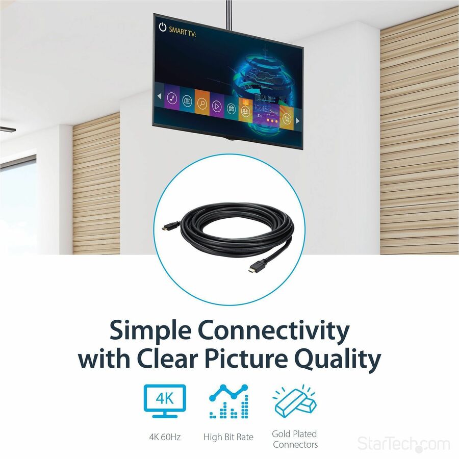 StarTech.com 35ft Plenum-Rated High Speed HDMI Cable with Ethernet - 4K UHD Support