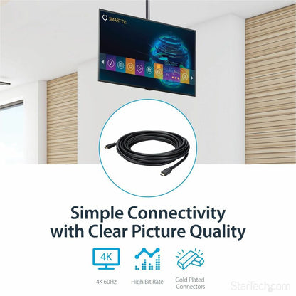 StarTech.com 35ft Plenum-Rated High Speed HDMI Cable with Ethernet - 4K UHD Support
