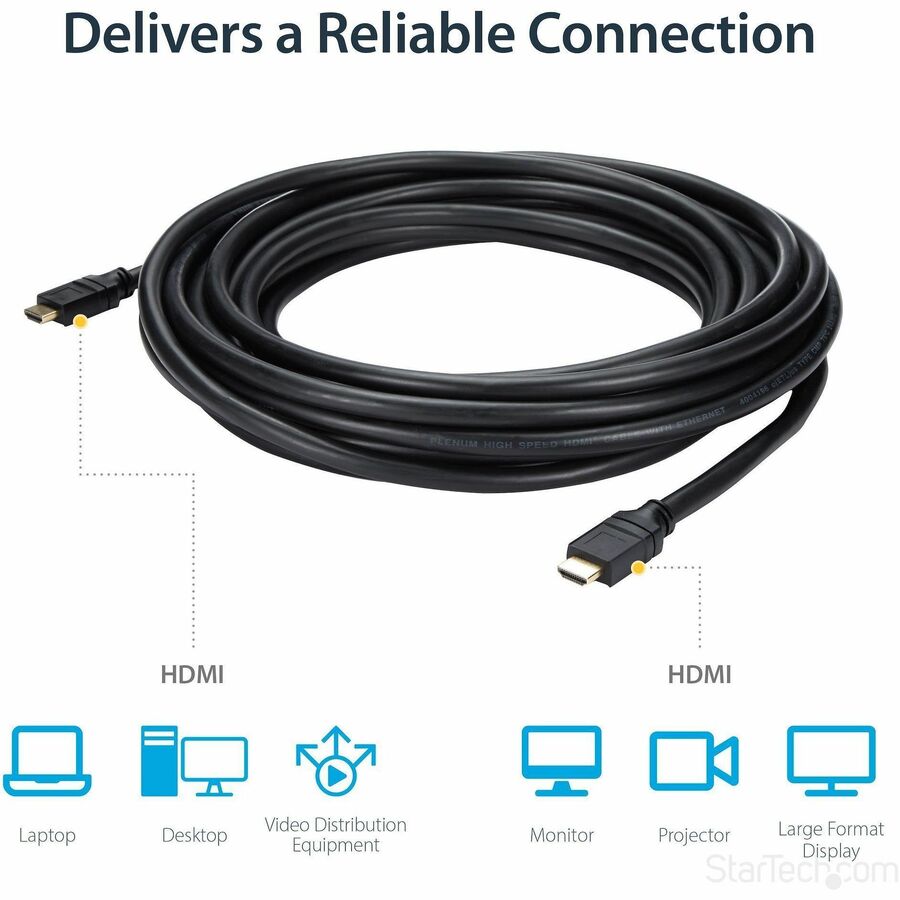 StarTech.com 35ft Plenum-Rated High Speed HDMI Cable with Ethernet - 4K UHD Support