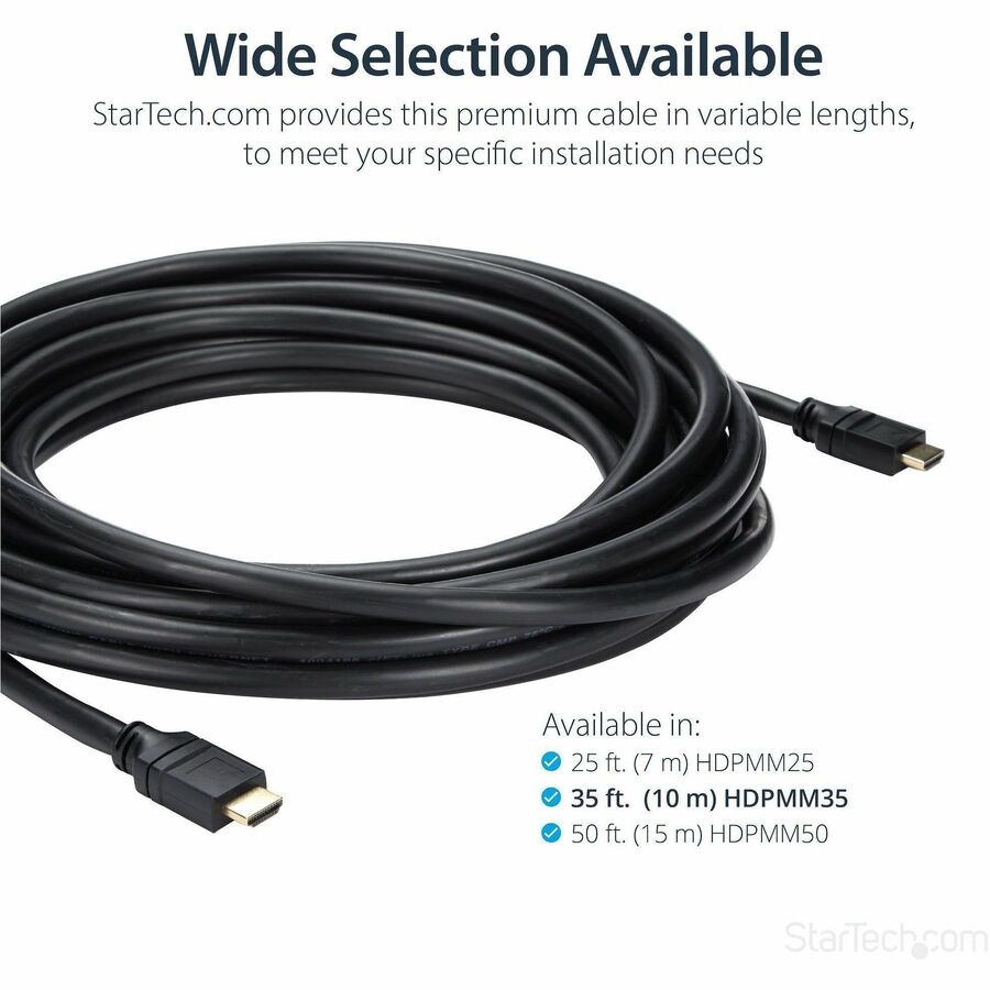 StarTech.com 35ft Plenum-Rated High Speed HDMI Cable with Ethernet - 4K UHD Support
