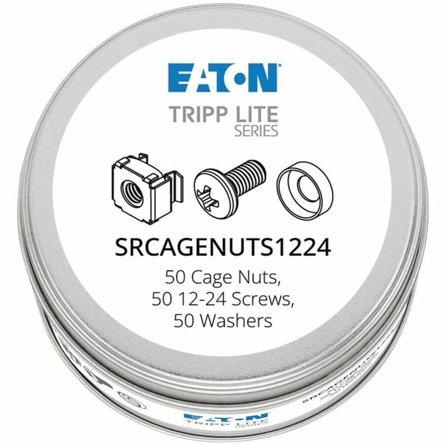 Eaton Tripp Lite Series SmartRack Square Hole Hardware Kit with 50 pcs 12-24 Screws and Washers
