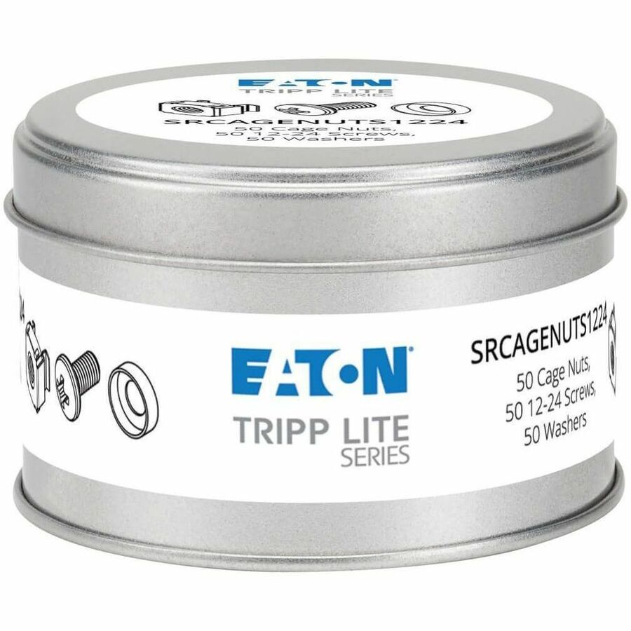 Eaton Tripp Lite Series SmartRack Square Hole Hardware Kit with 50 pcs 12-24 Screws and Washers