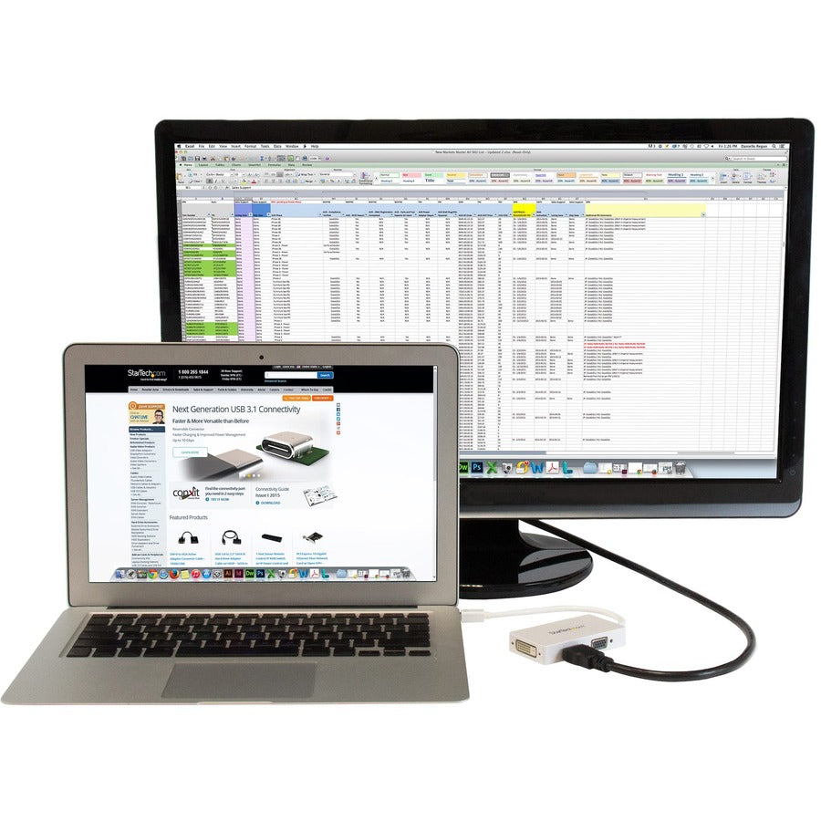 StarTech.com MDP2VGDVHDW Mini DisplayPort to VGA, DVI, or HDMI Converter - White