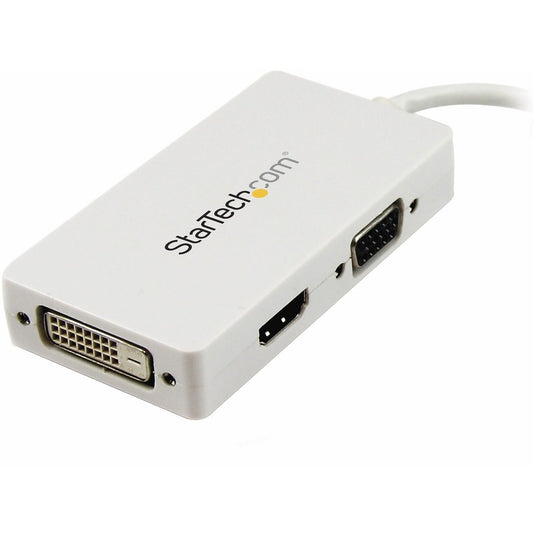 StarTech.com MDP2VGDVHDW Mini DisplayPort to VGA, DVI, or HDMI Converter - White