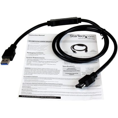 StarTech.com USB 3.0 to eSATA Data Transfer Cable - 3 Feet for External Drives and Optical Discs