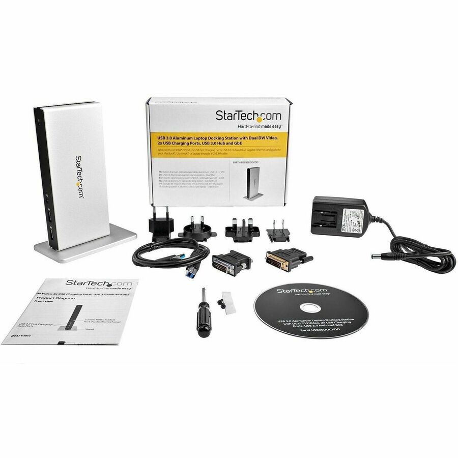 StarTech.com USB 3.0 Docking Station with Dual DVI - Supports Dual Monitors and Fast Charging