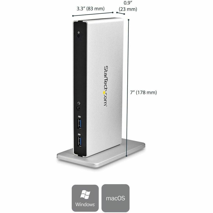StarTech.com USB 3.0 Docking Station with Dual DVI - Supports Dual Monitors and Fast Charging