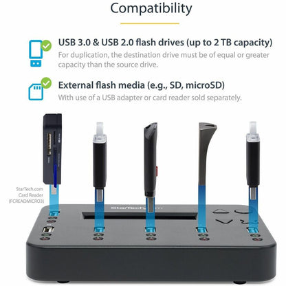 StarTech.com USBDUP15 Standalone 1:5 USB Flash Drive Duplicator and Eraser