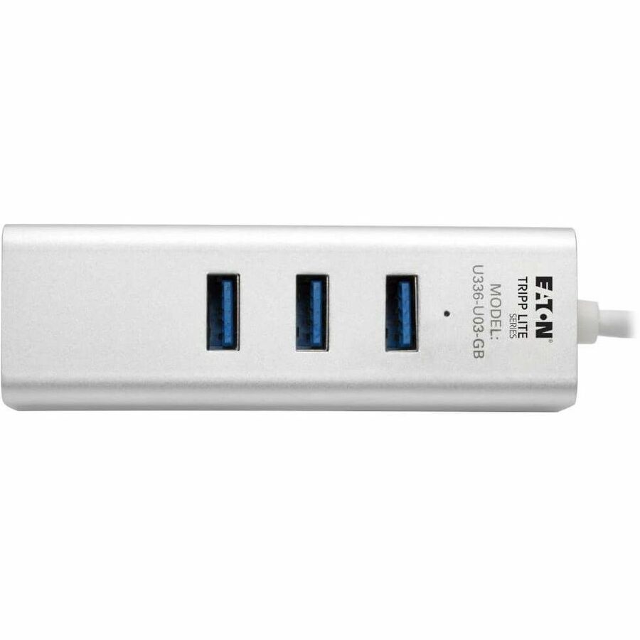 Eaton Tripp Lite Series U336-U03-GB USB 3.0 Gigabit Ethernet Network Adapter with 3-Port USB Hub