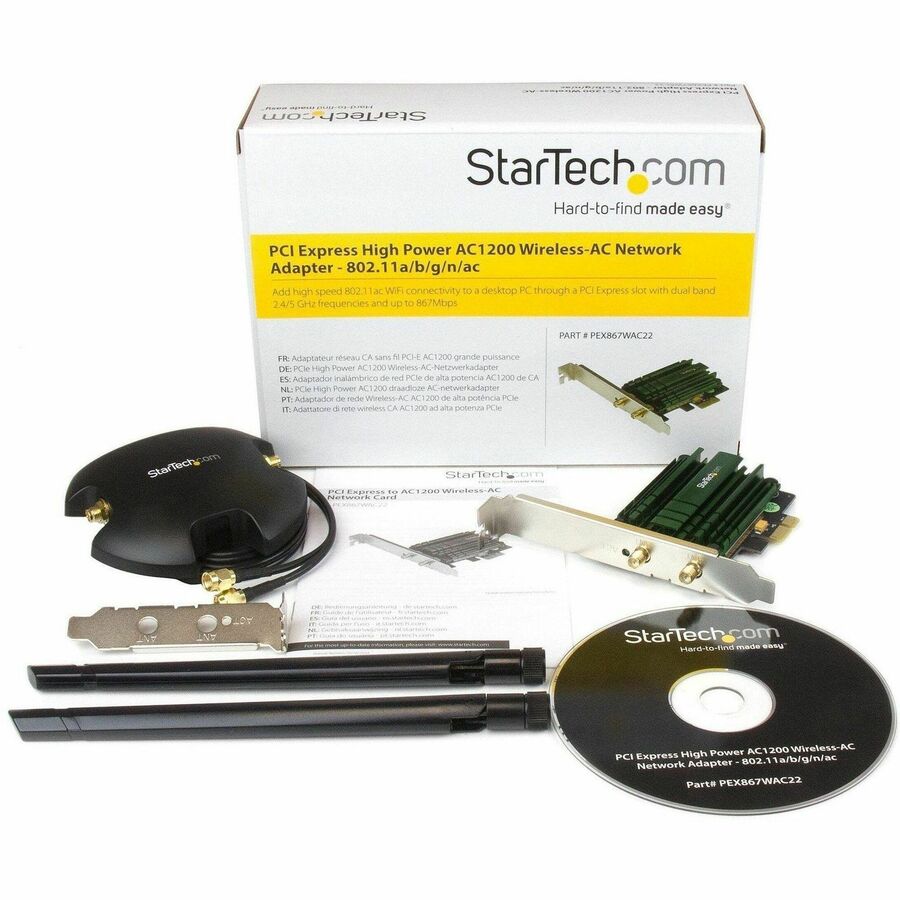 StarTech.com PCI Express AC1200 Dual Band Wireless-AC Network Adapter - PCIe WiFi Card PEX867WAC22