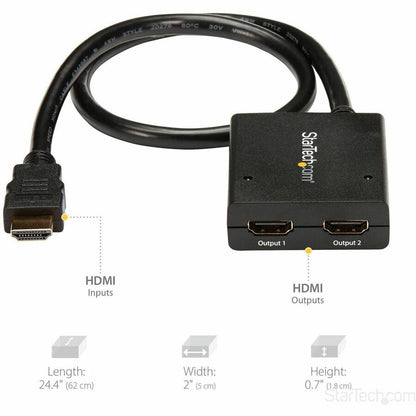 StarTech.com ST122HD4KU 2-Port HDMI Splitter with 4K Support and USB Power