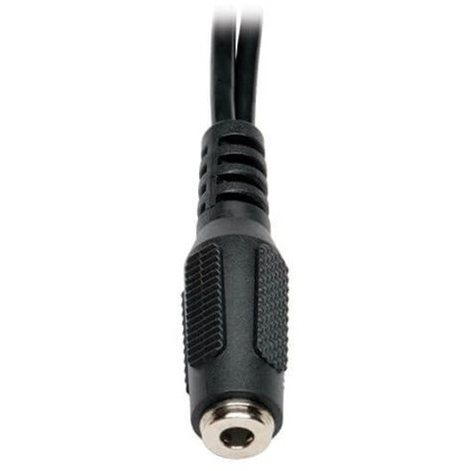 Eaton Tripp Lite Series 3.5 mm 4-Position to 3-Position Audio Headset Splitter Adapter Cable (F/2xM), 6 in.