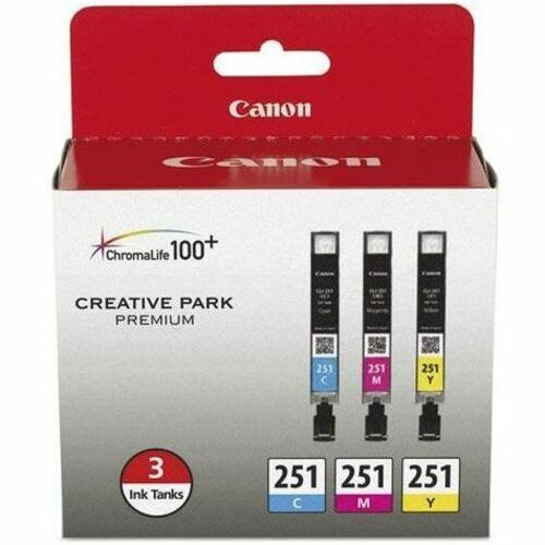 Canon CLI-251 Original Inkjet Ink Cartridge Multi-pack - Cyan, Magenta, Yellow for PIXMA Printers