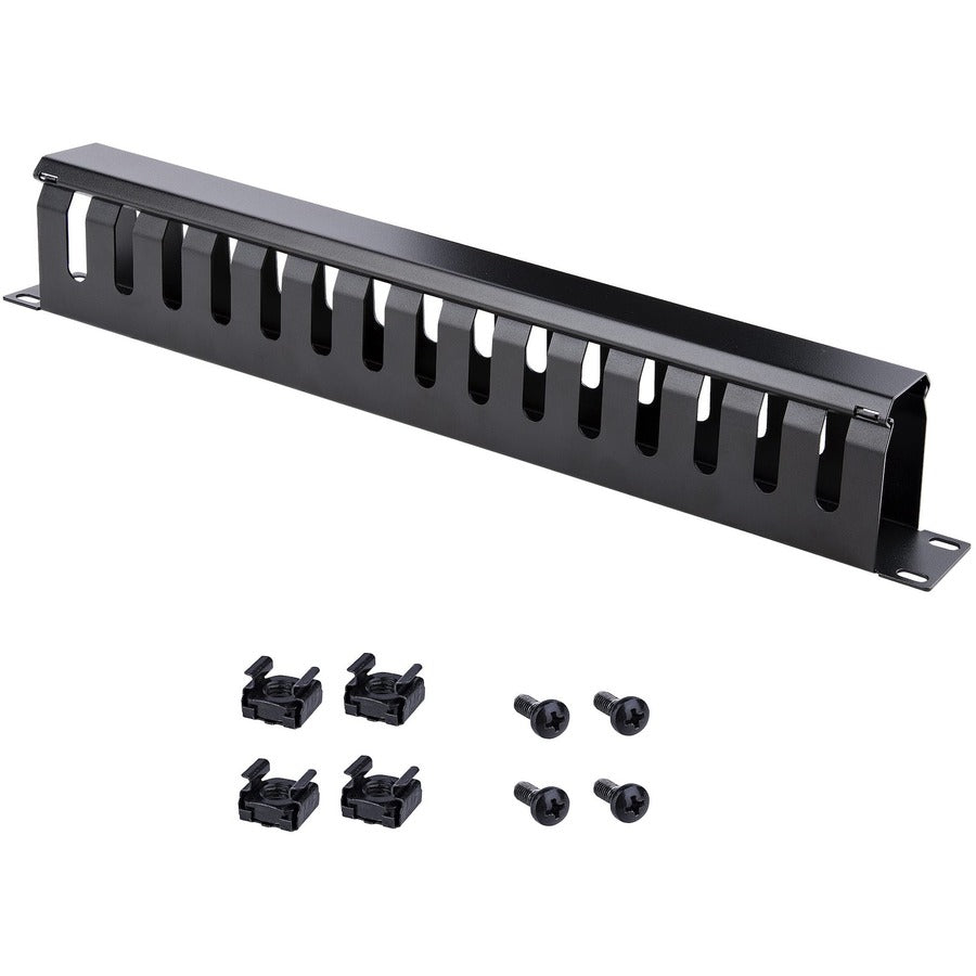StarTech.com CMDUCT1UX 1U Horizontal Finger Duct Rack Cable Management Panel with Cover