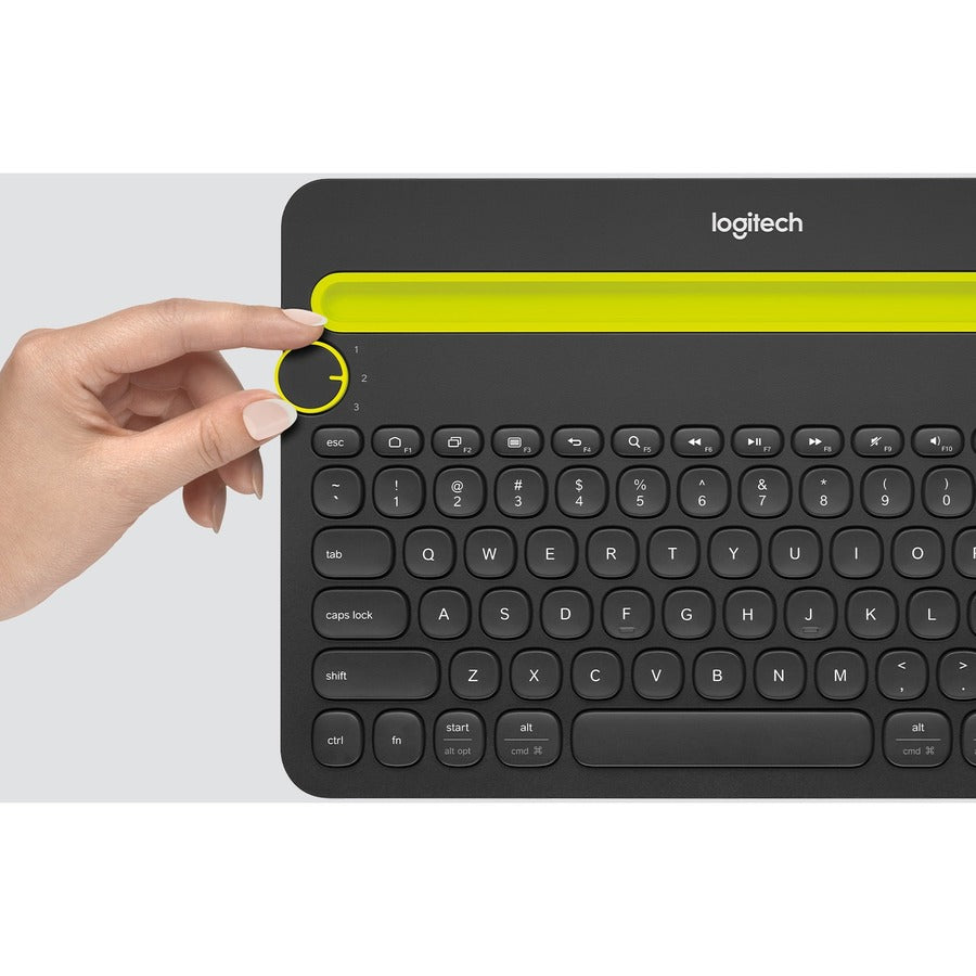 Logitech K480 Bluetooth Multi-Device Keyboard with Integrated Phone and Tablet Cradle