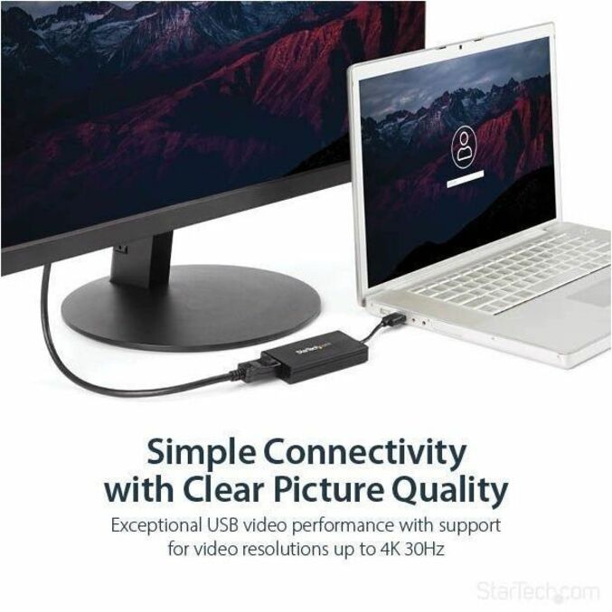 StarTech.com USB 3.0 to DisplayPort Adapter – 4K 30Hz UHD External Video/Graphics Card for Windows & Mac